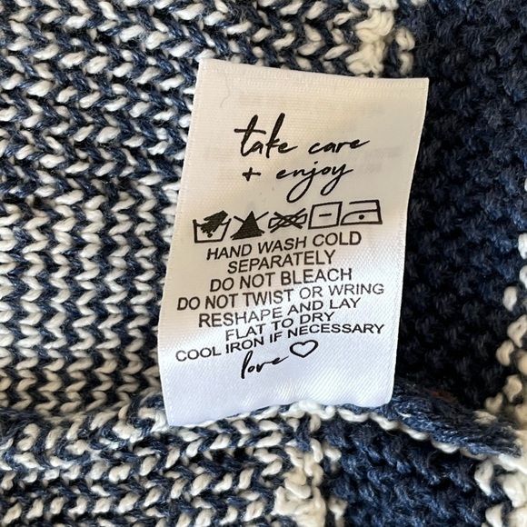 Nic+Zoe Rolling Clouds Blue Open Front Cardigan Sweater Size L Southwestern Boho - Picture 12 of 15